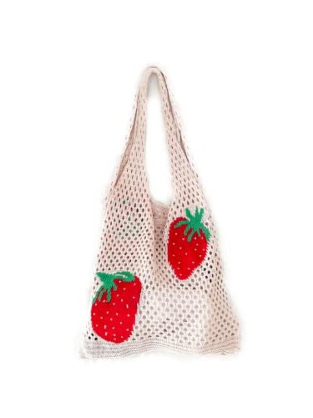 Cute Strawberry Pattern Tote Bag Crochet Tote Bag
